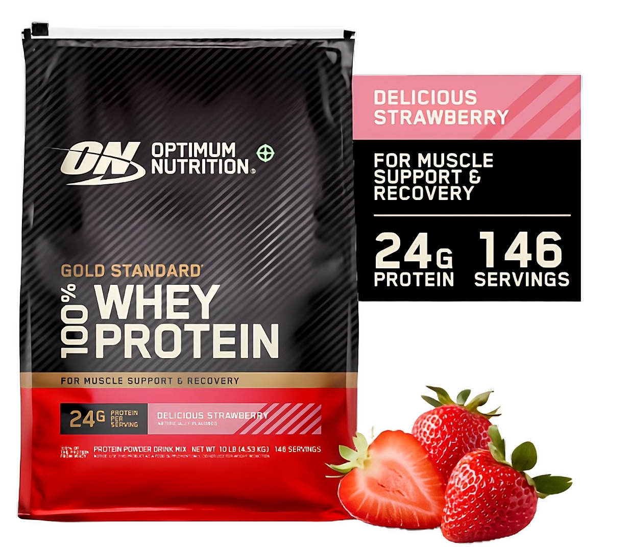 Optimum Nutrition Gold Standard 100% Whey - 10 lb (Delicious Strawberry)
